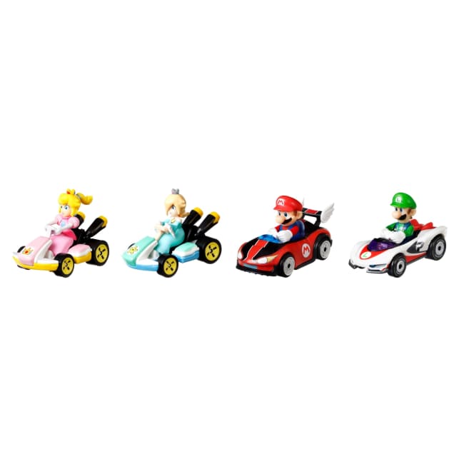 Hot Wheels Mario Kart Vehicle 4-Pack With 1 Exclusive Collectible Model