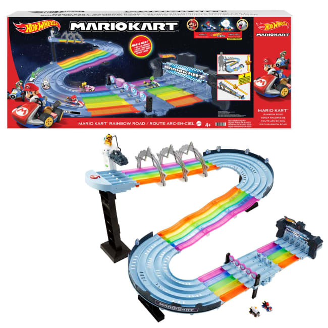 Hot Wheels Mario Kart Pista de Juguete Senda Arcoíris