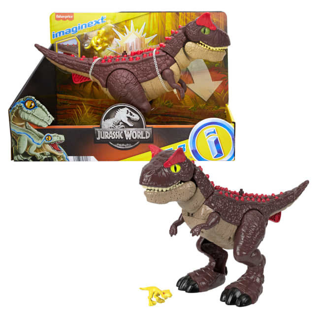 Imaginext Jurassic World Carnotaurus Dinosaur Toy With Spike Strike Action, 2-Piece Preschool Toys