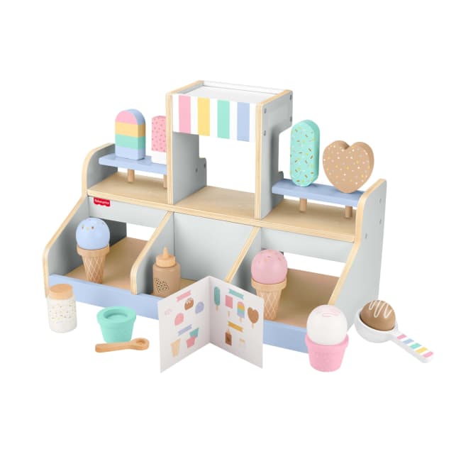 Fisher-Price  Coffret  Bar Laitier en Bois, 18Éléments en Bois