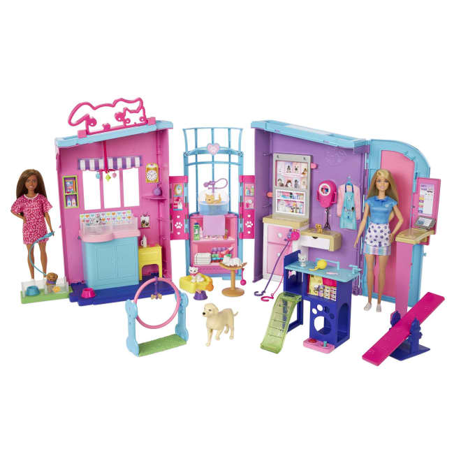 Barbie Pet Daycare Playset With 2 Dolls & 30+ Accessories including 8 Animals, 3+Feet Long