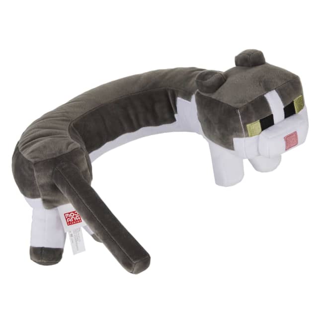 Minecraft Purring Sounds Neck Pillow, Cat Plush Toy With Sound For Travel