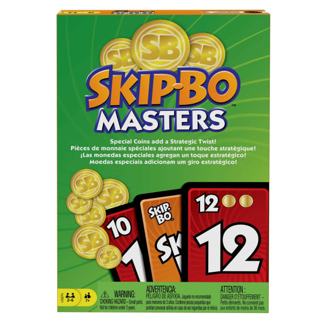 Skip-Bo Masters Card Game For Adults, Family, Game Night, For 2-6 Players
