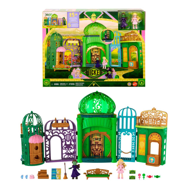 Universal Pictures’ Wicked Emerald City Small Doll Playset With 5 Play Spaces & 15 Accessories