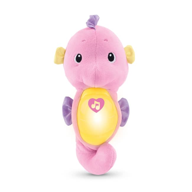 Fisher-Price Soothe & Glow Seahorse, Musical Plush Toy & Sound Machine For Baby With Lights, Pink