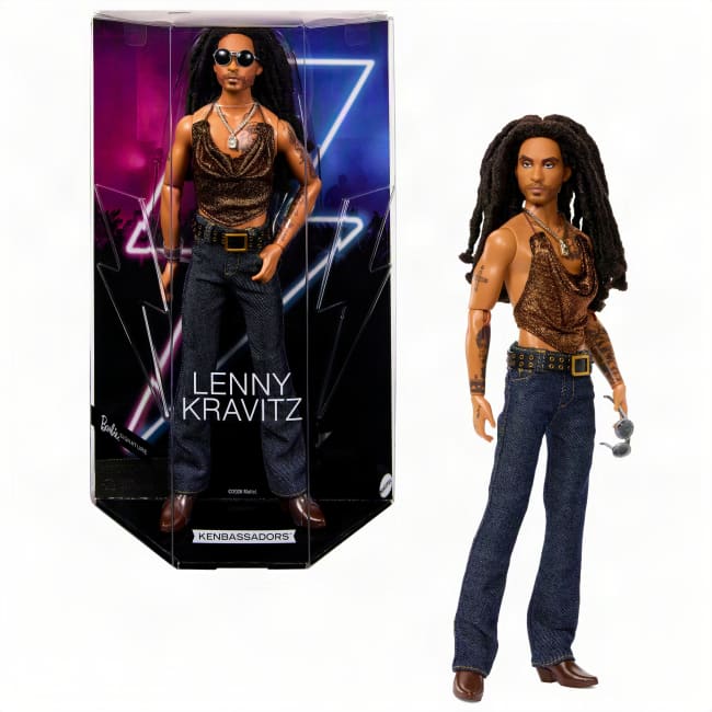Barbie Signature Kenbassadors Lenny Kravitz Collectible Doll in Mesh Tank And Boot-Cut Jeans Outfit