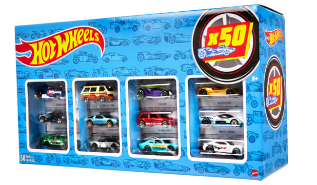 Hot Wheels Cars, Set Of 50 Toy Cars, Trucks & Aircraft in 1:64 Scale