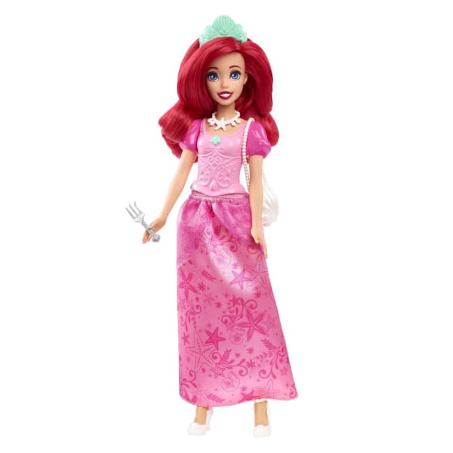 Disney Princess Getting Ready Ariel Fashion Doll in Signature Dress And 9 Accessories