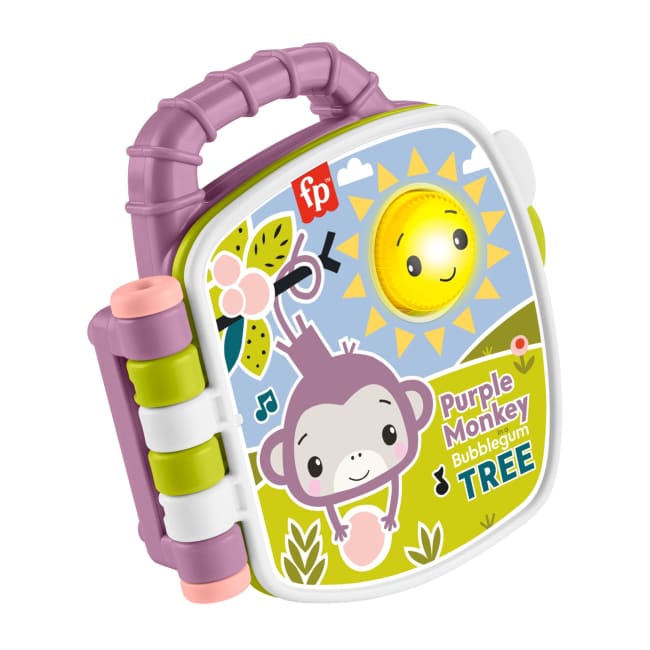 Fisher-Price  Livre Interactif Singe Violet, Avec Lumières et Sons
