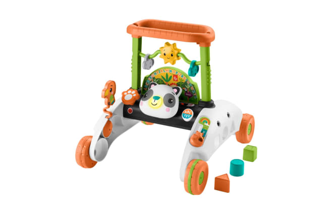 Fisher-Price 2-Sided Steady Speed Panda Walker Baby & Toddler Learning Toy With Music & Blocks