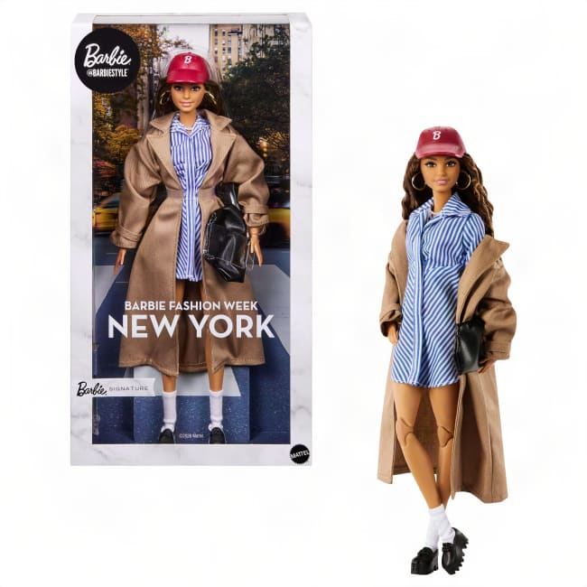 Barbie Signature Collectible Fashion Doll, Barbiestyle Fashion Week Doll New York Doll Street Style Clothes
