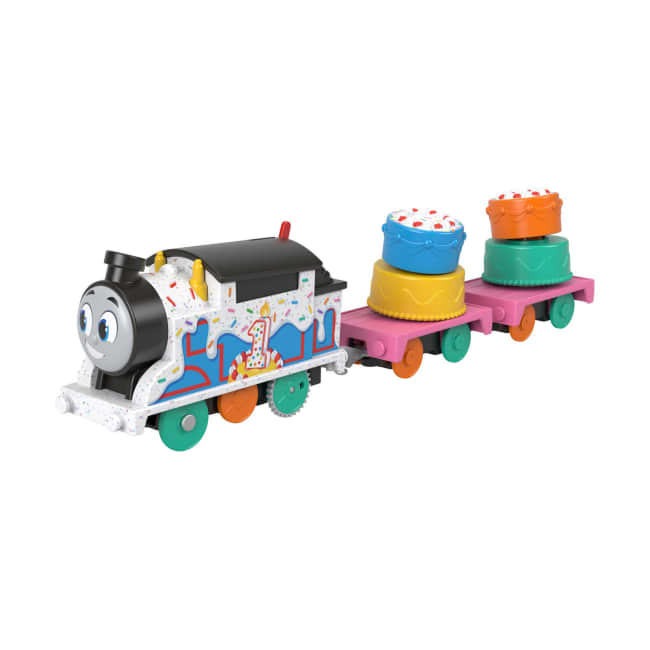 Thomas & Friends Wobbly Cake Thomas Motorized Toy Train Engine & Cargo For Preschool Kids