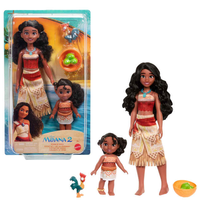 Moana 2 Muñecos Paquete de 2 Moana y Simea