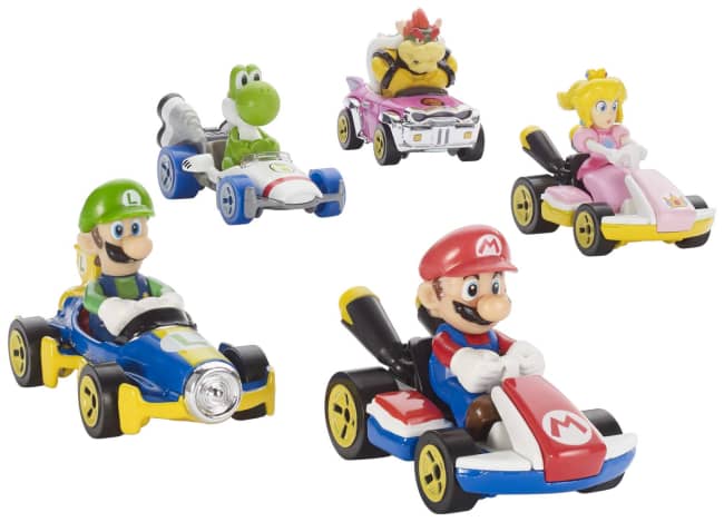 Hot Wheels Mario Kart Collection Of 1:64 Scale Die-Cast Replica Vehicles, Toy Collectibles