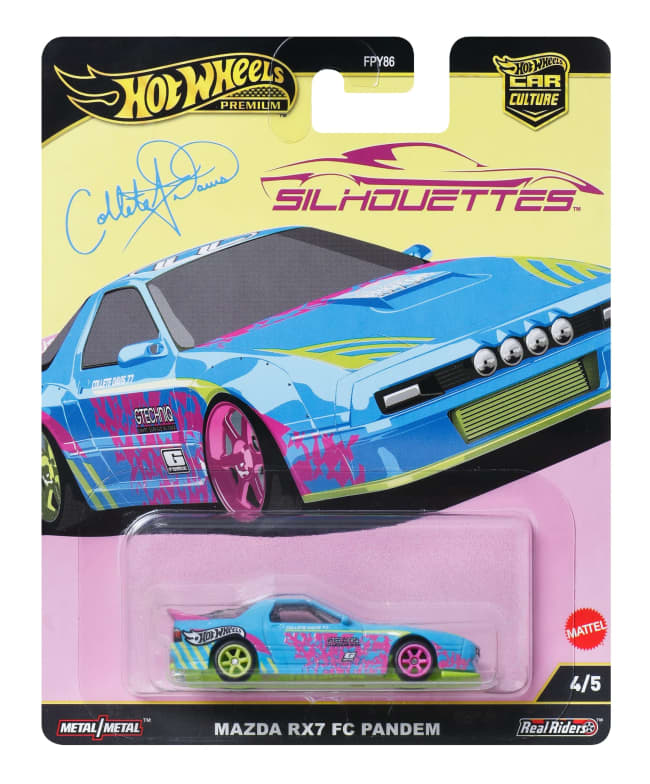 Hot Wheels Premium Car Culture Silhouettes Mazda Rx7 Fc Pandem 1:64 Scale Collectible Toy Vehicle