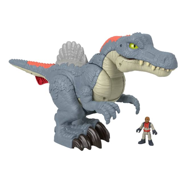Imaginext Jurassic World Ultra Snap Spinosaurus Dinosaur Toy With Lights & Sounds, 2 Pieces