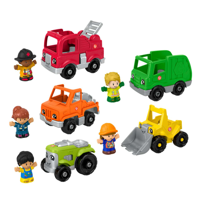Fisher-Price Little People Activity Vehicles & Figures Gift Set For Toddlers, 10 Pieces