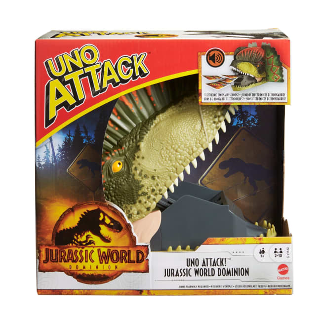 Jeu de Cartes Uno Attack™ Jurassic World Dominion Avec Lanceur de Cartes Dinosaure