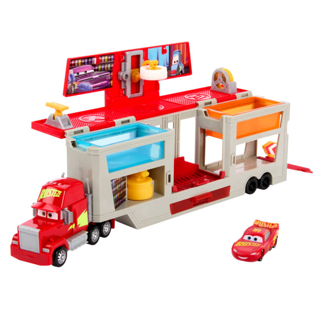 Disney And Pixar Cars Color Changers Mobile Paint Shop Mack Playset With 1 Toy Car & Accessories