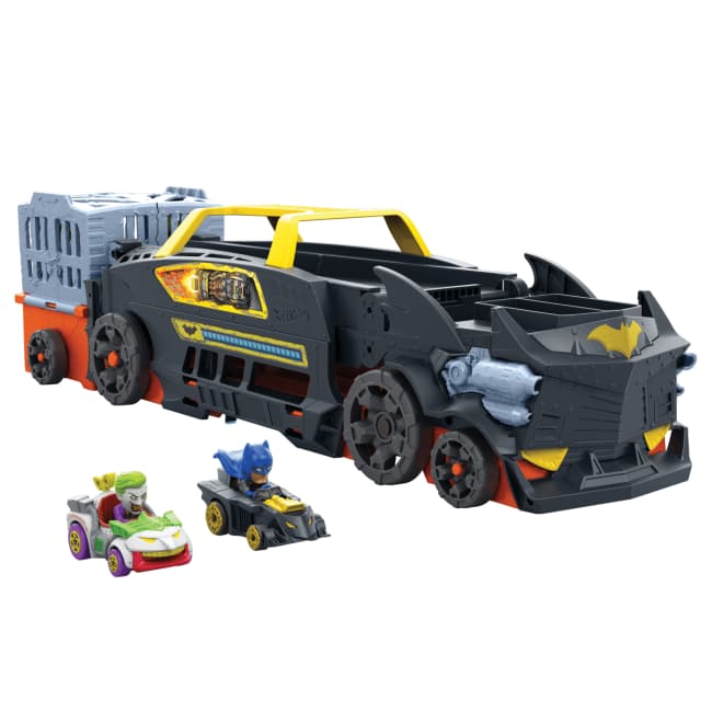 Hot Wheels Racerverse Batman's Escape Chase Track Set, Vehicle Transforms into 3-Lane Racetrack With 2 Die-Cast Toy Cars