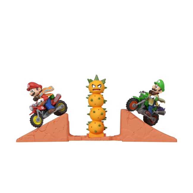 Hot Wheels Mario Kart Mario & Luigi Desert Jump Inspired By The Super Mario Galaxy Movie With 2 Motos