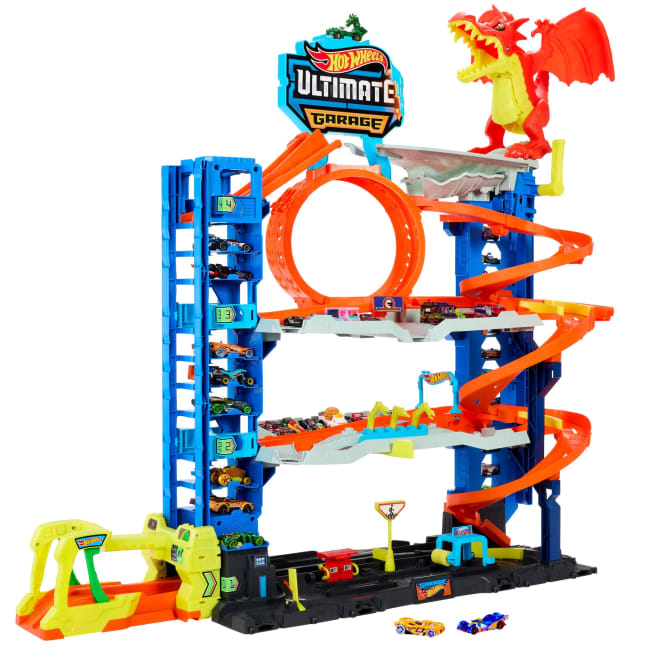 Hot Wheels City Ultimate Garage Playset From “Let's Race” With 2 Toy Cars & Storage For 50+ Cars