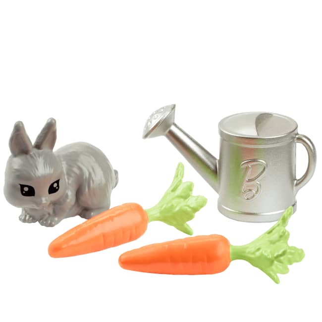 Barbie World Garden Playset With 12 Pieces including Planter, Bunny Figure, Food & More