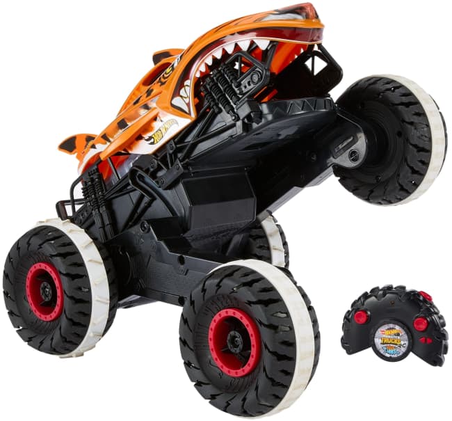 Hot Wheels Monster Trucks Vehículo a Control Remoto Tiger Shark Escala 1:15