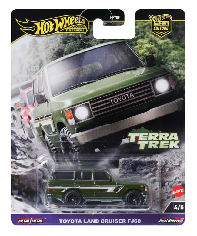 Hot Wheels Premium Car Culture Terra Trek Toyota Landcruiser Fj60 1:64 Scale Collectible Toy Vehicle