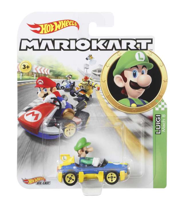 Hot Wheels Mario Kart Veículo de Brinquedo Luigi Mach 8