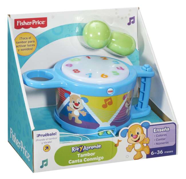 Fisher-Price Ríe y Aprende Juguete para Bebés Tambor Canta Conmigo