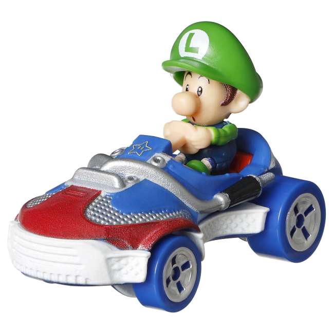 Hot Wheels Mario Kart Veículo de Brinquedo Baby Luigi Sneeker