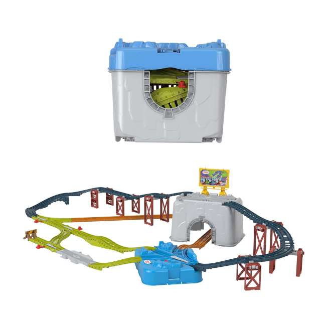 Thomas & Friends Train Tracks Set, Connect & Build Track Bucket, 34-Piece Preschool Toy