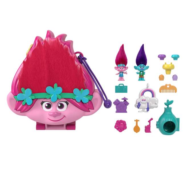 Polly Pocket & Dreamworks-Les Trolls-Coffret Figurines et Accessoires