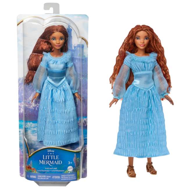 Disney Poupée La Petite Sirène Ariel Humaine, Avec Robe Bleue