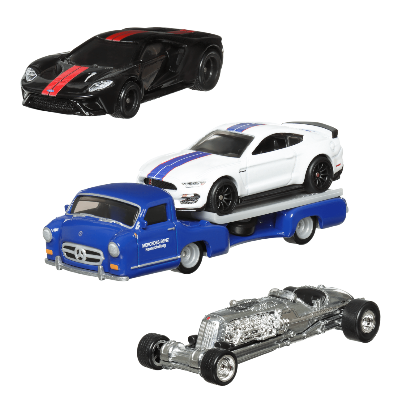 Hot Wheels Premium Collector Jay Leno’S Garage Set, 3 Cars & 1 Transporter