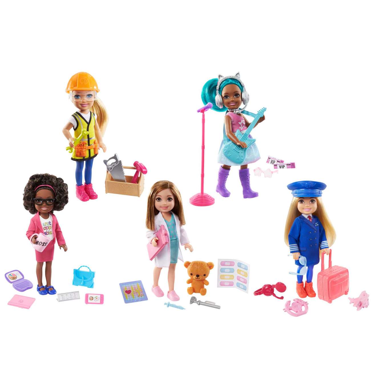 Barbie Toys, Chelsea Doll and Accessories, Can Be Career-Themed Small Dolls