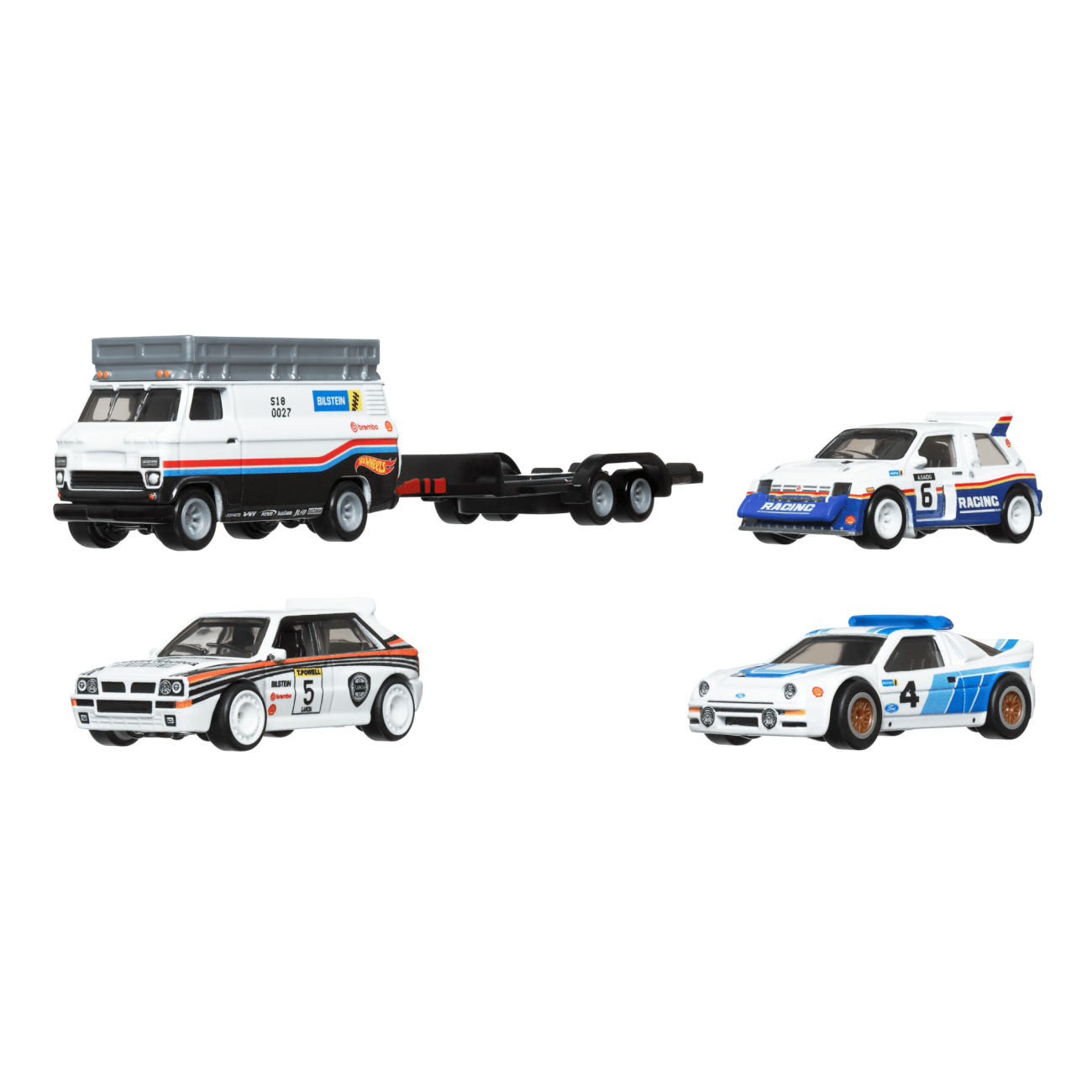 Hot Wheels Premium Collector Rally Legend Display Set, 3 Cars & 1 Transporter