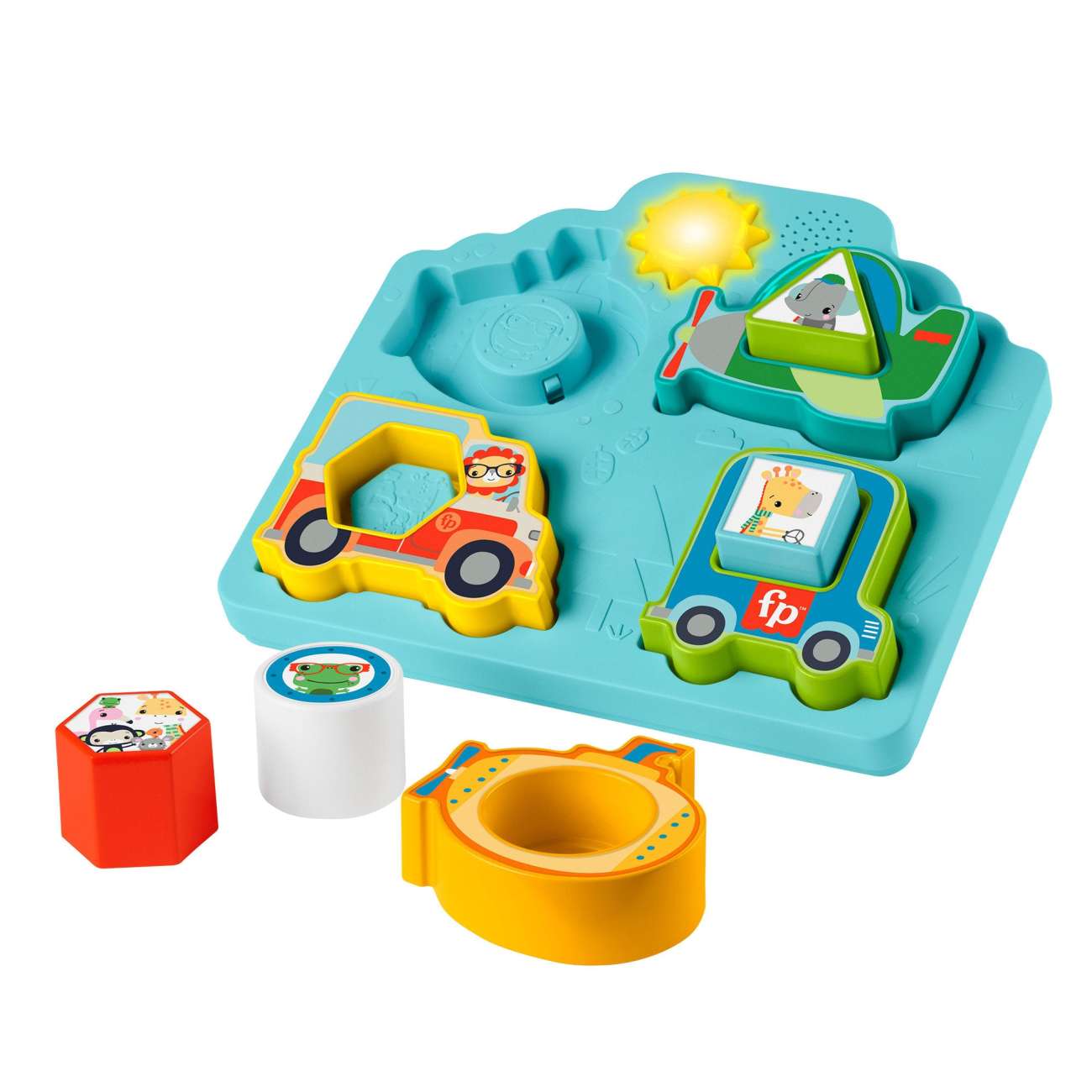 Fisher-Price Shapes & Sounds Vehicle Puzzle Baby Sorting Toy With Music & Lights