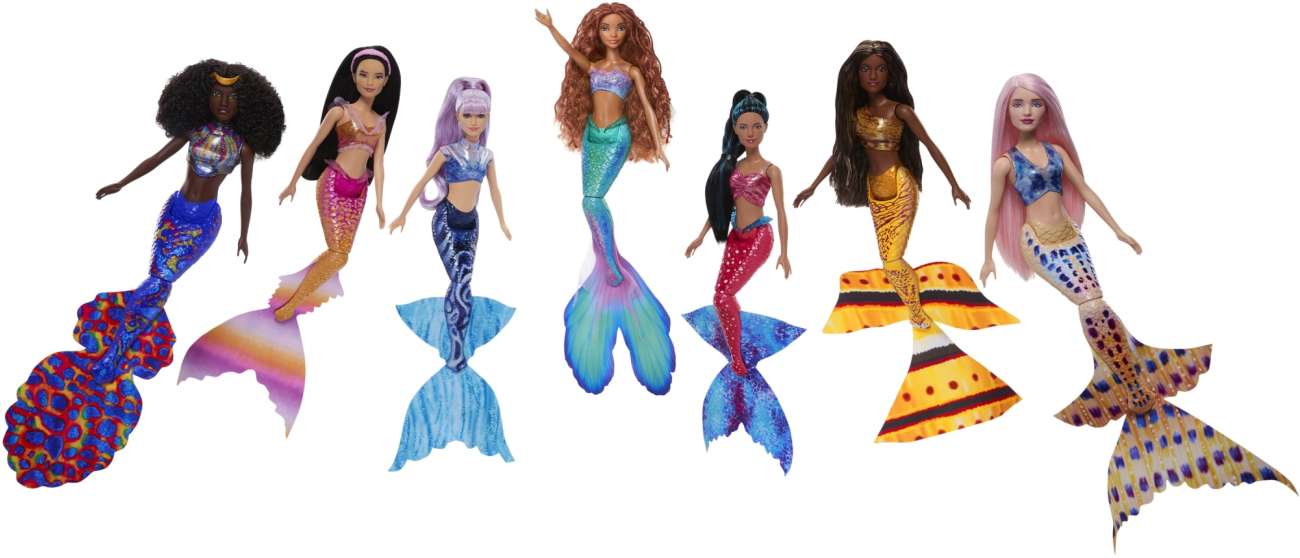 Disney The Little Mermaid Ariel and Sisters Fashion Doll Set with 7 Mermaid Dolls