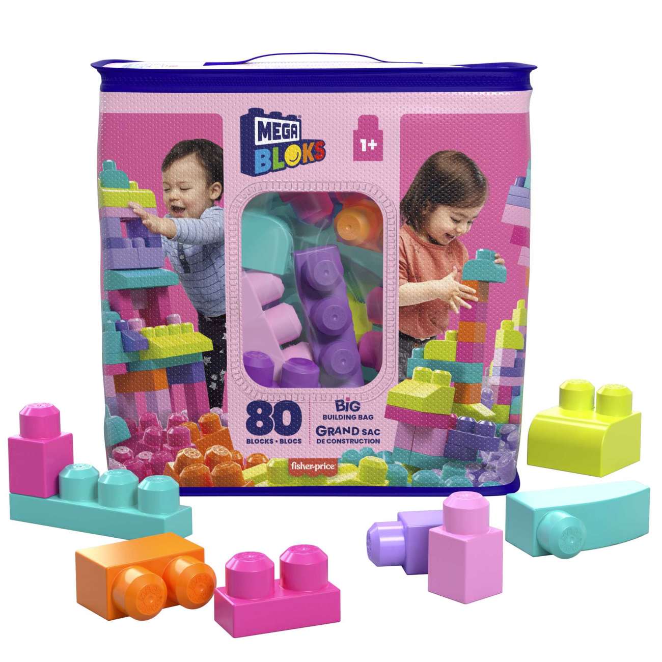 Mega Bloks – Sac Rose 80 Briques