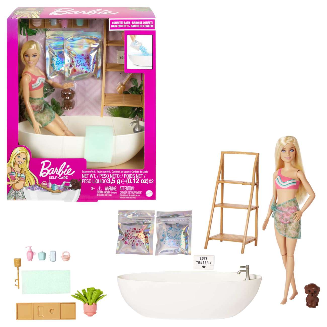Barbie Bienestar Muñeca Rubia Con Bañera