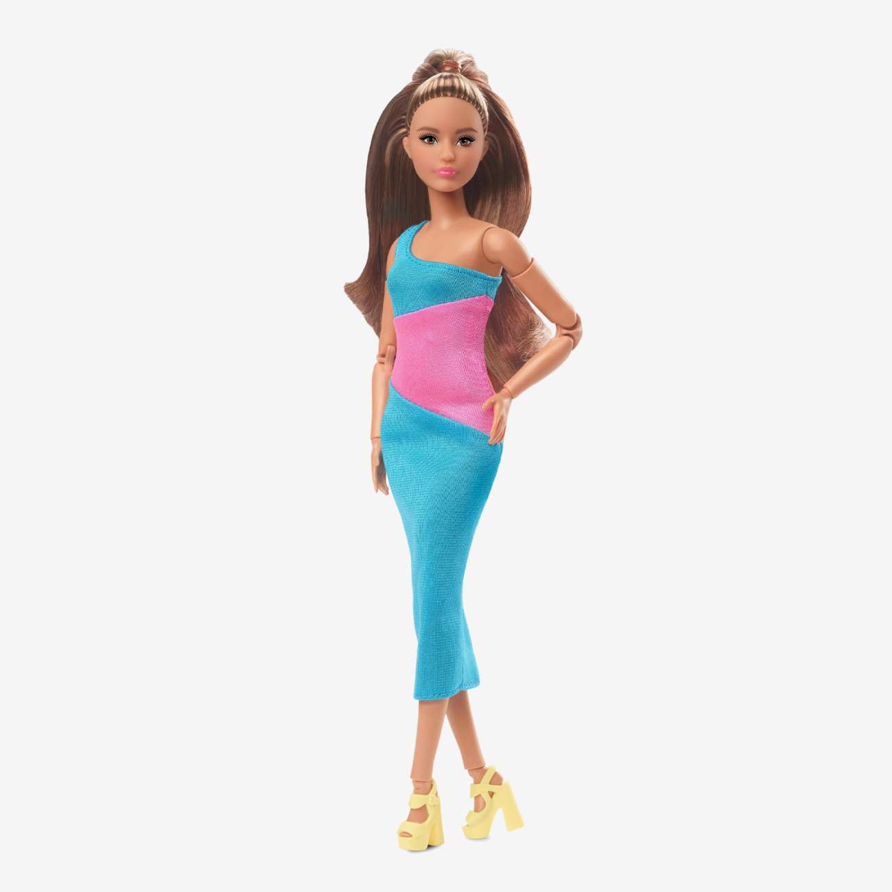 Barbie Looks 15 - Poupée Brune Avec Robe Midi Unie Color Block