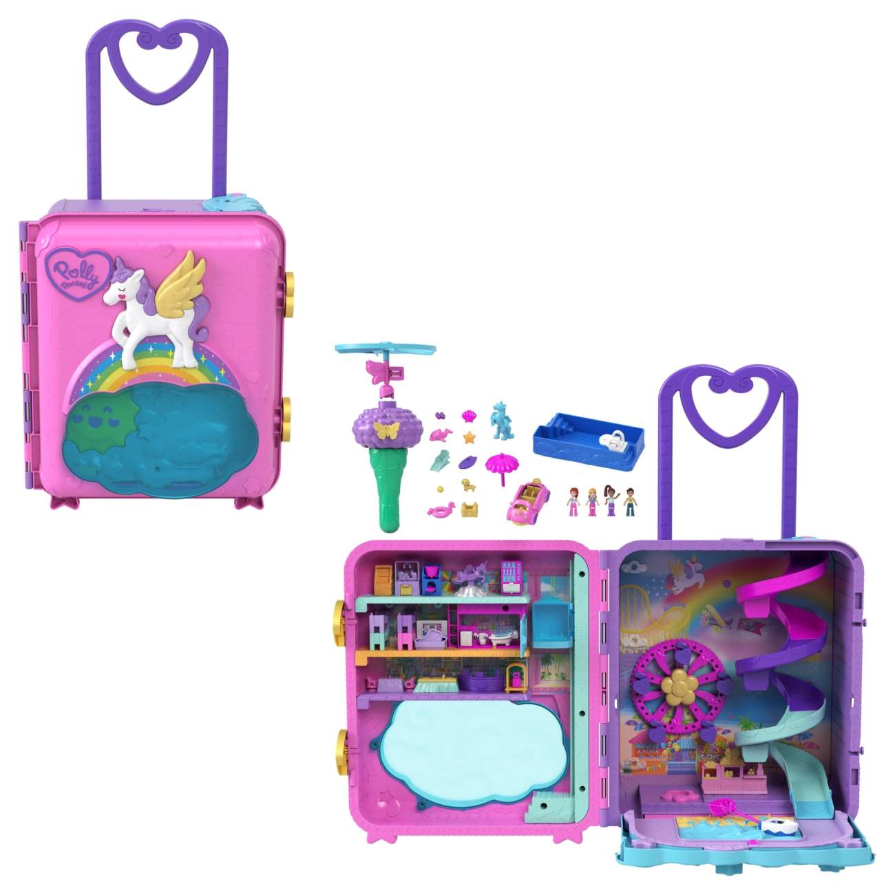 Polly Pocket Puppen Pollyville Urlaub Im Rollkoffer Spielset