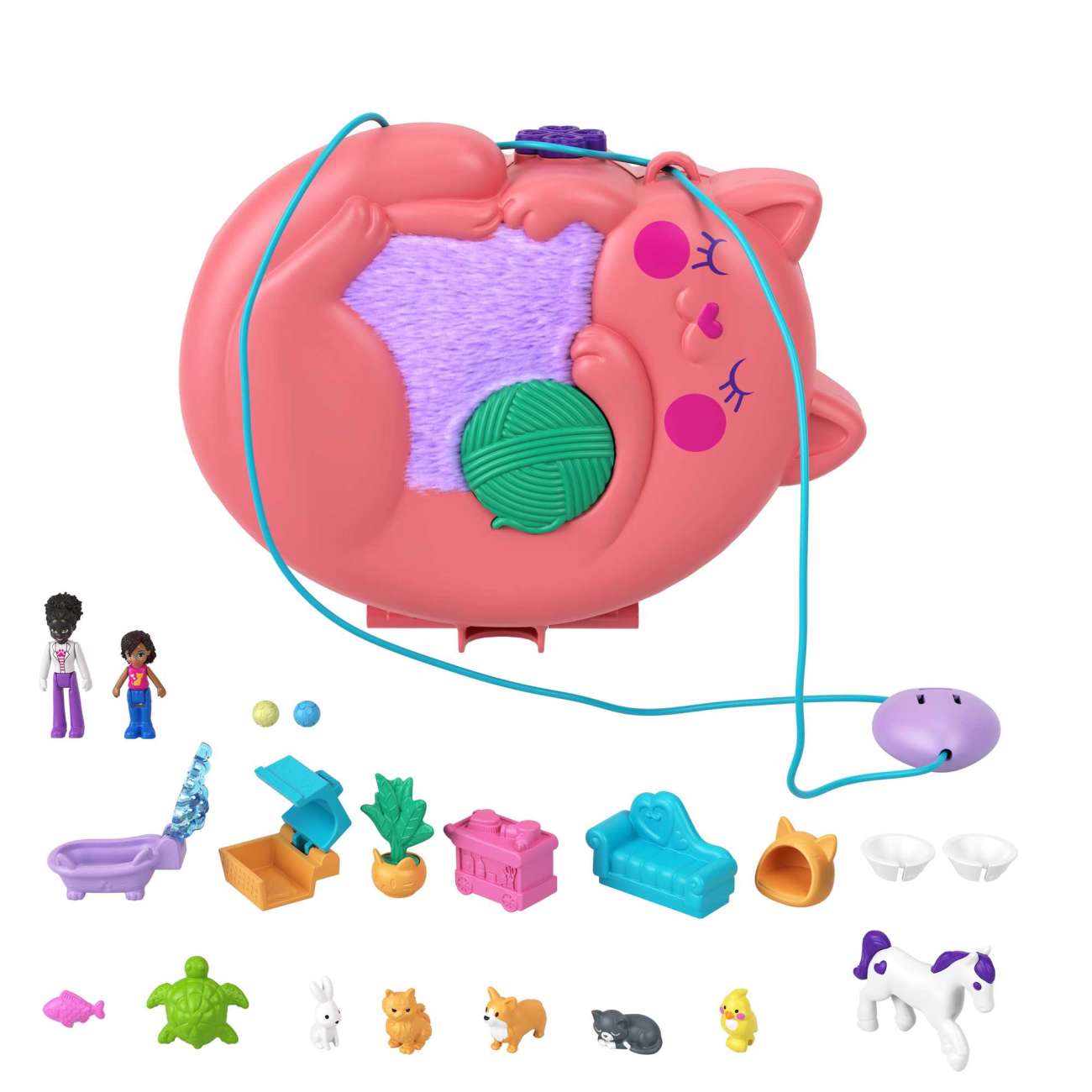 Polly Pocket - Coffret Sac Chat Câlin - Coffret Mini Figurine - 4 Ans Et +