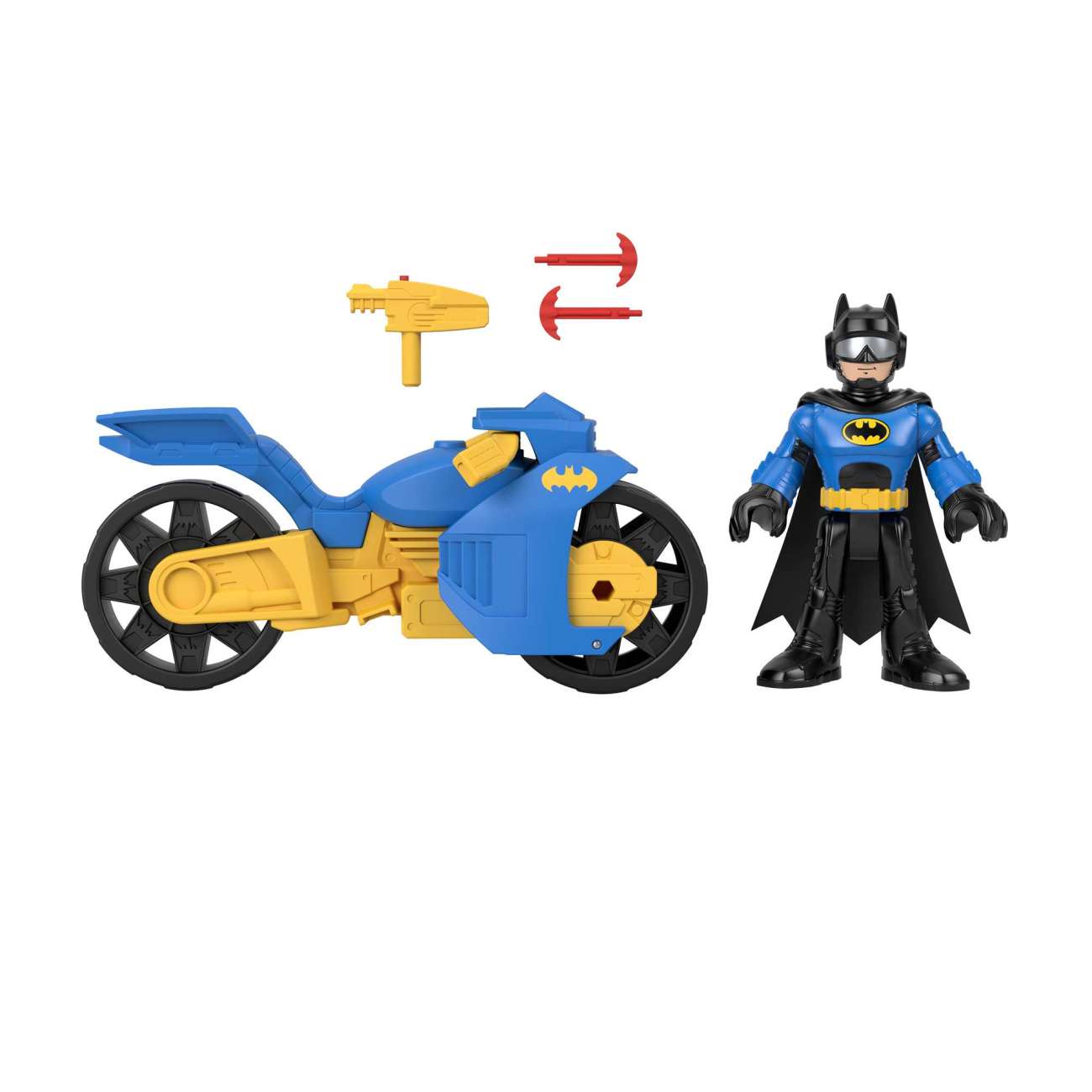 Juguetes De Batman De Dc Super Friends De Imaginext, Batcycle Y Figura De Batman De Gran Tamaño De 25,4Cm
