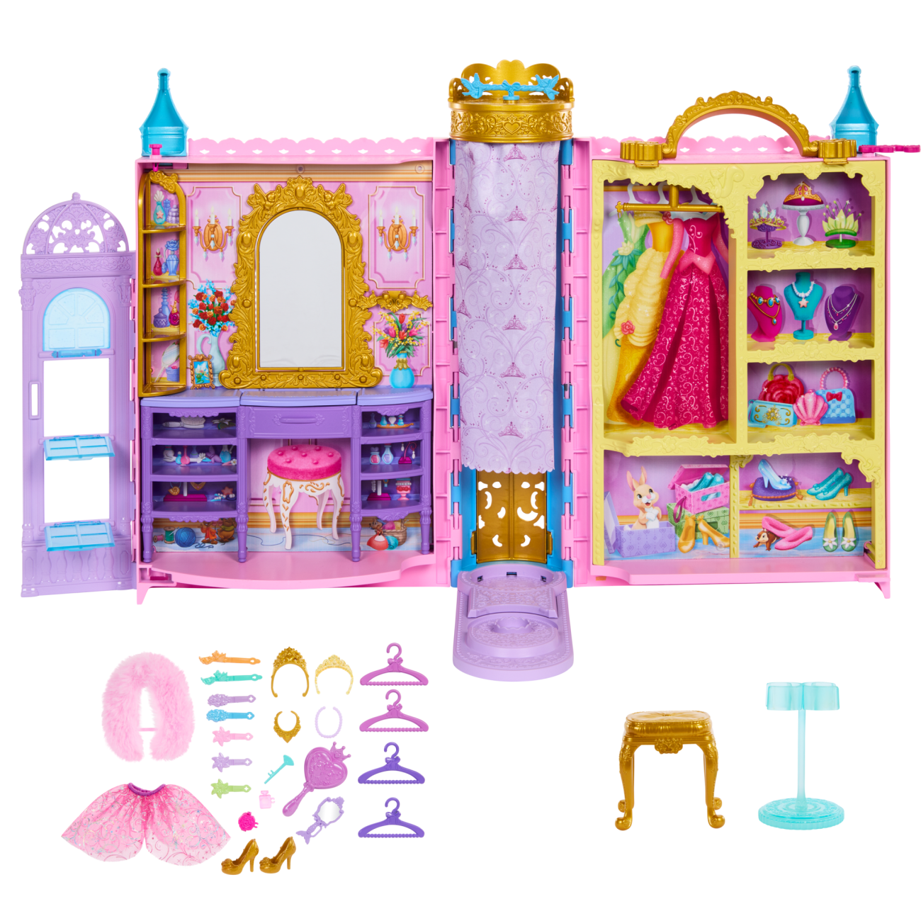 Disney Princess Ready For The Ball Closet With Fashions, Accessories, & Storage, Opens To 2 Feet