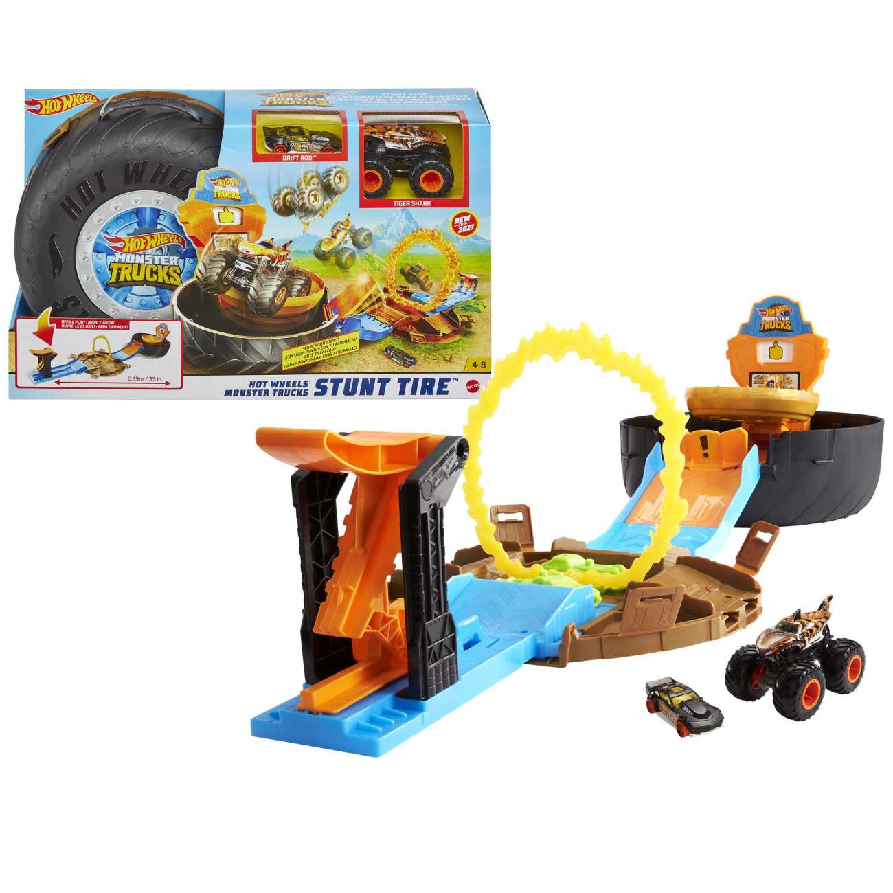 Hot Wheels Monster Trucks Stunt Tire Playset