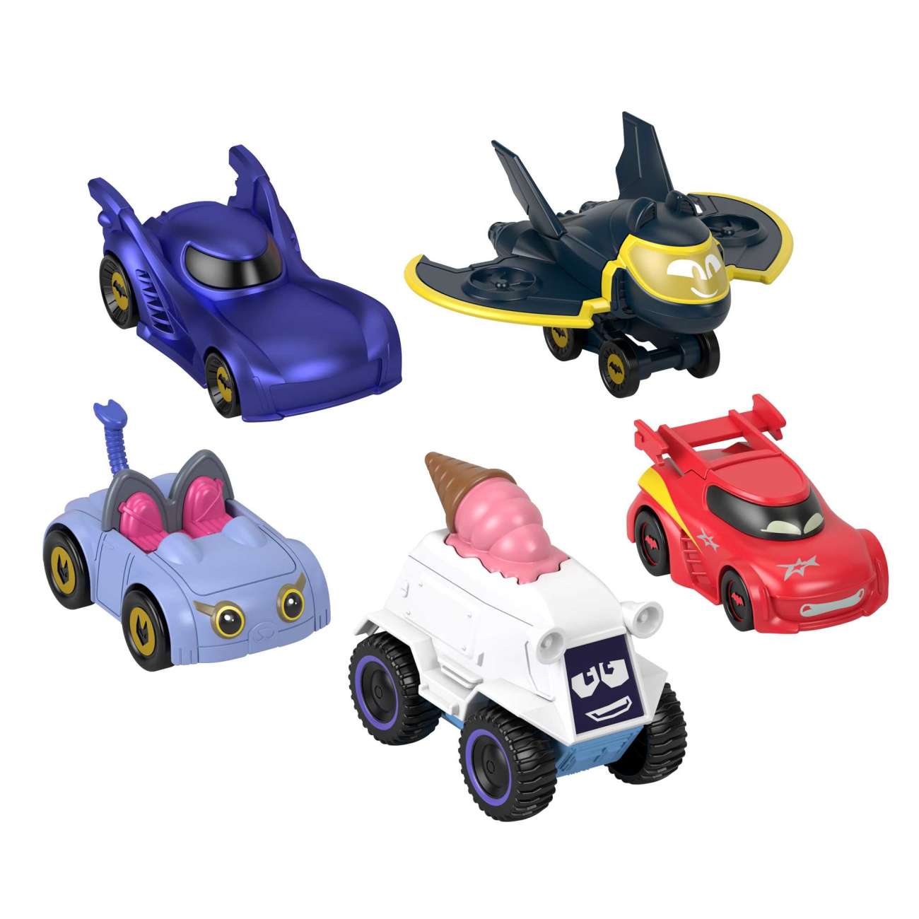 Fisher-Price Dc Batwheels 1:55 Scale Vehicle Multipack, Batcast Metal Diecast Cars, 5 Pieces