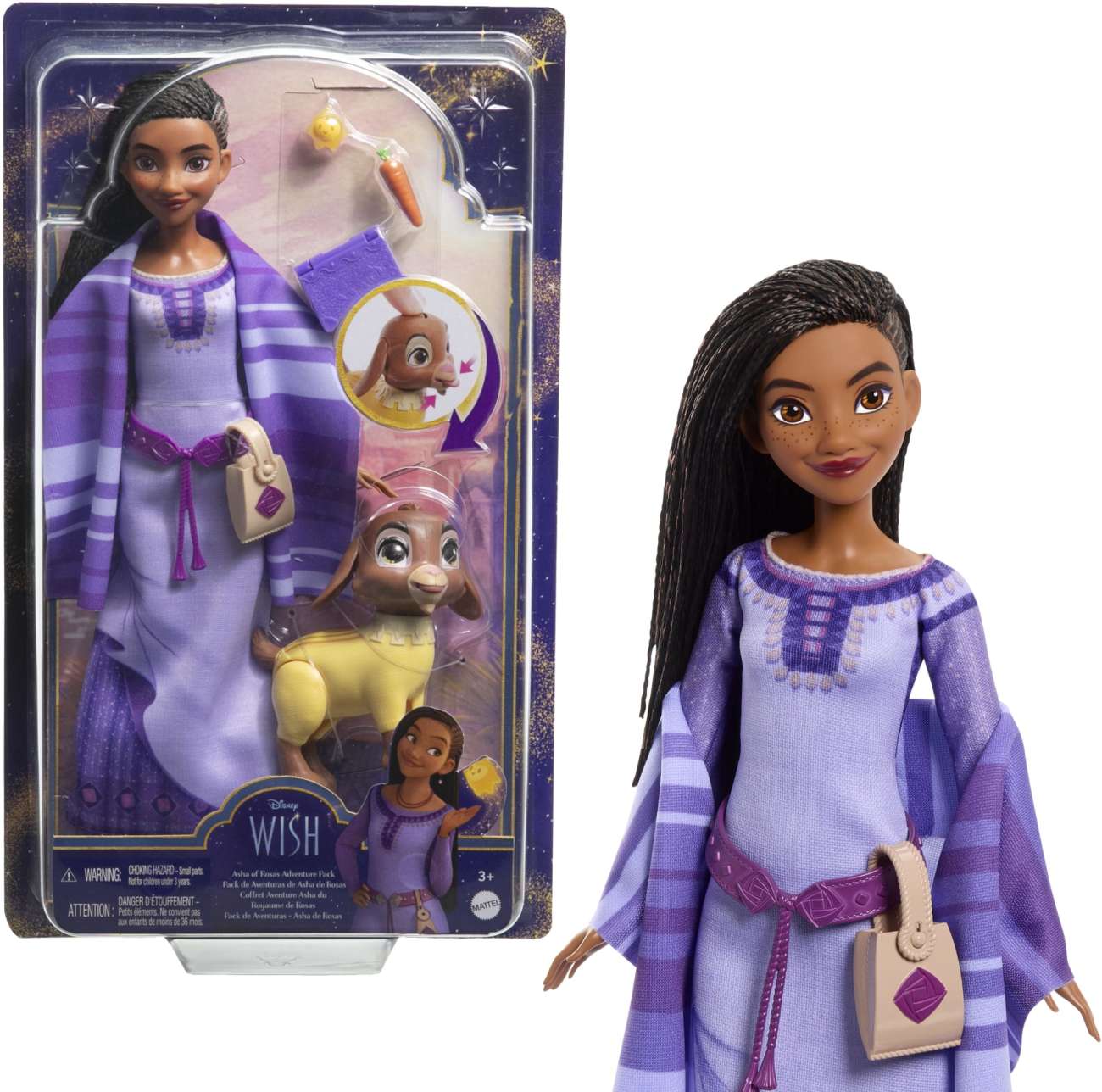 Disney Wish Coffret Aventure Asha Du Royaume De Rosas, Poupée Articulée Avec Vêtements Amovibles, Compagnons Animaux Et Accessoires, Jouets Inspirés Du Film